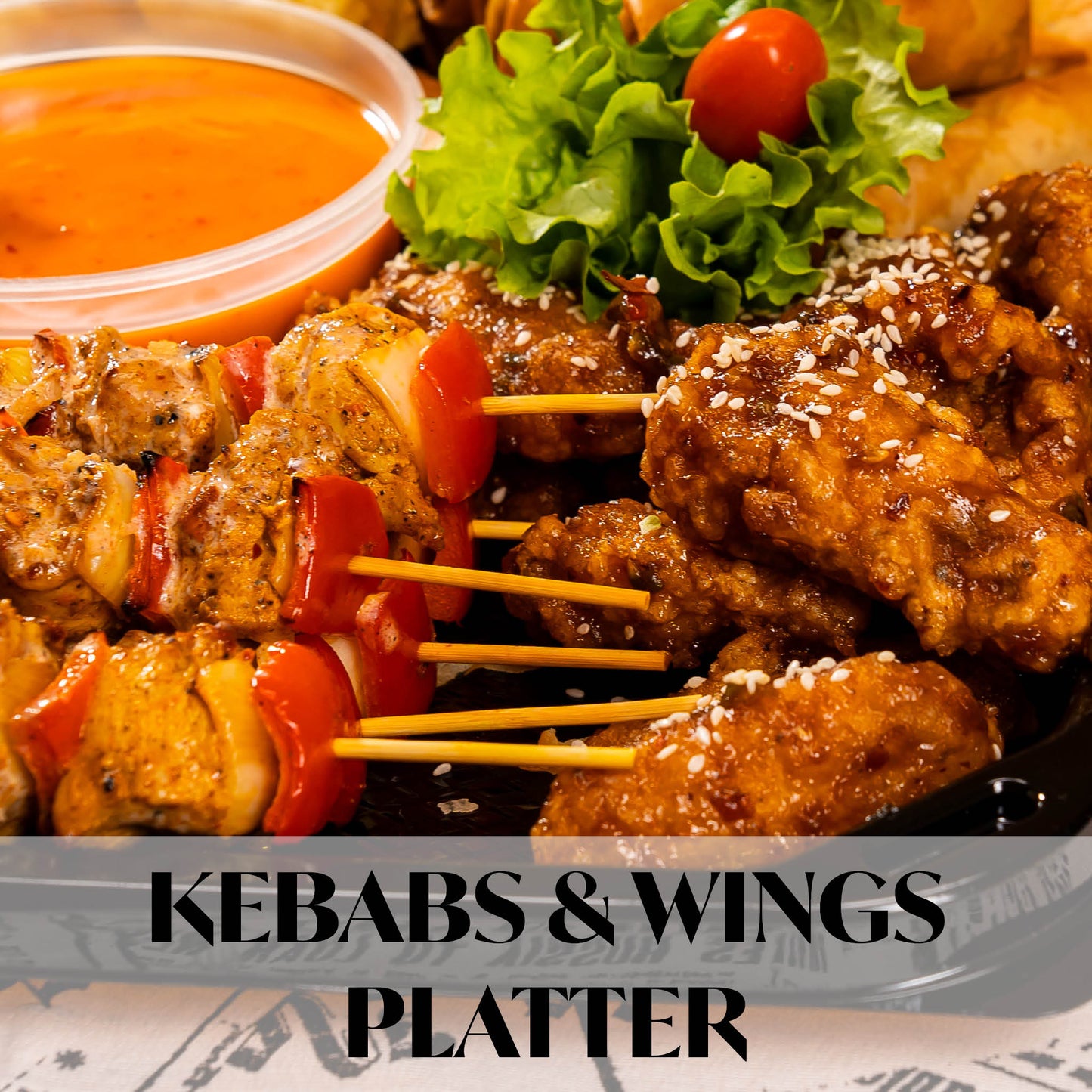 Chicken Kebabs + Wings Platter